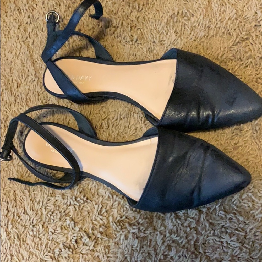 Old Navy pointed toe flats with ankle strap.